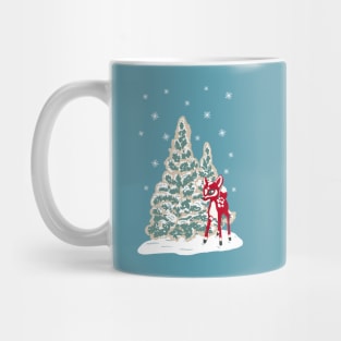 Vintage Christmas Cookies with Baby Deer Cake Decoration Mug